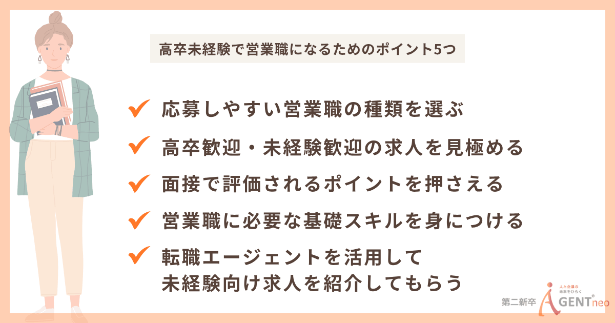 高卒未経験で営業職になるためのポイント